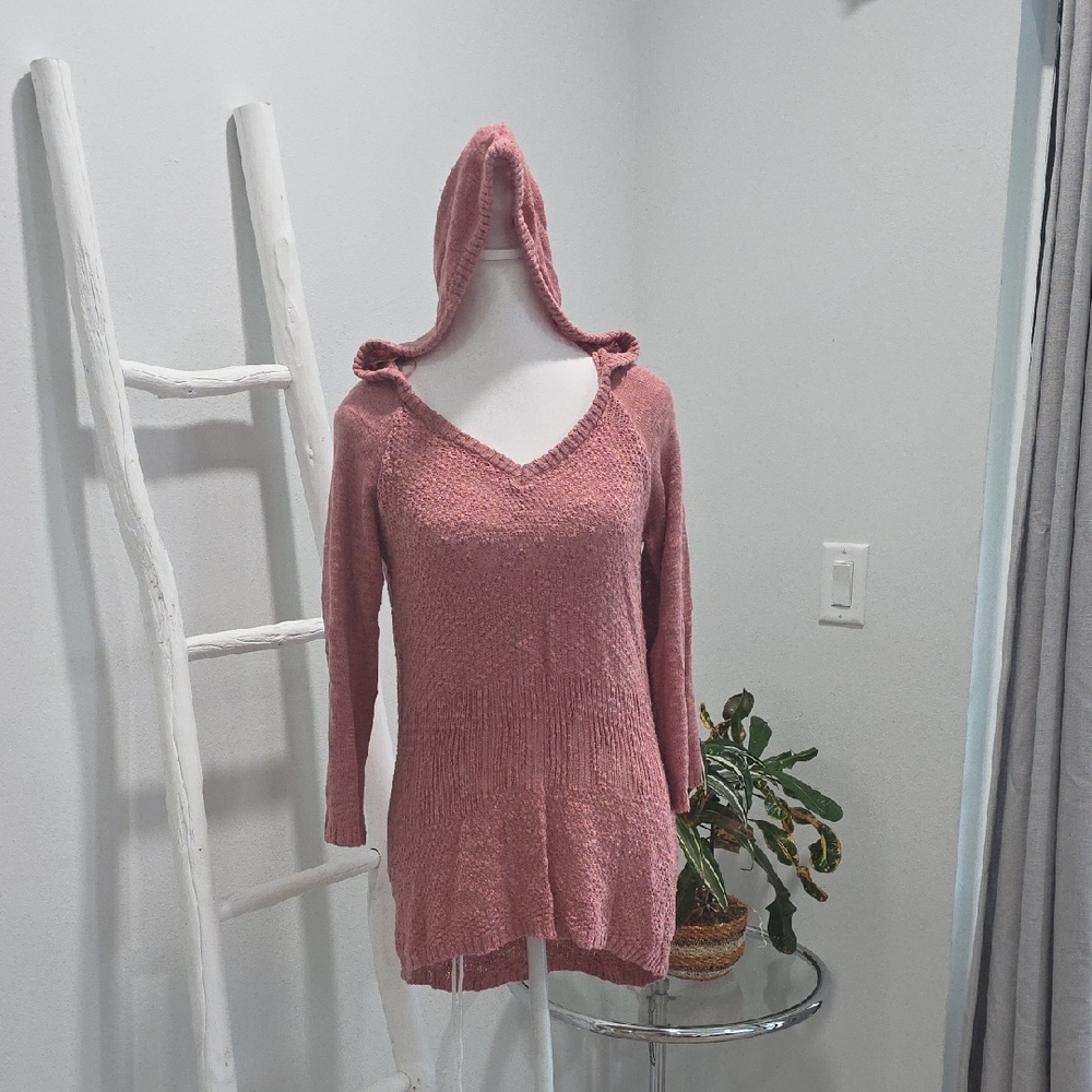 NWT Pink Hooded Cotton Sweater